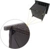 Outdoor Wicker Umbrella Side Table Patio Rattan Stand Table with Umbrella Hole - black