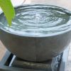 44.5" Polyresin Gray Zen Bowl Water Fountain