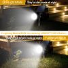 2Pcs Solar Spotlight Outdoor Dusk To Dawn Light Wall Path Lawn Garden Lamp Waterproof - Black