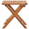 Folding Patio Coffee Table 15.7"x15.7"x15.7" Solid Acacia Wood - Brown