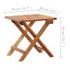 Folding Patio Coffee Table 15.7"x15.7"x15.7" Solid Acacia Wood - Brown