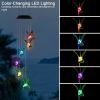 LED Solar Hummingbird Wind Chime Solar String Lights 6 LEDs Color-Changing IP65 Waterproof Decorative Lamp - Green