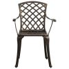5 Piece Bistro Set Cast Aluminum Bronze - Brown