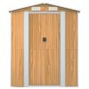 Garden Shed Light Brown 75.6"x303.9"x87.8" Galvanized Steel - Brown