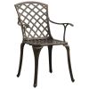 5 Piece Bistro Set Cast Aluminum Bronze - Brown