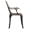 5 Piece Bistro Set Cast Aluminum Bronze - Brown